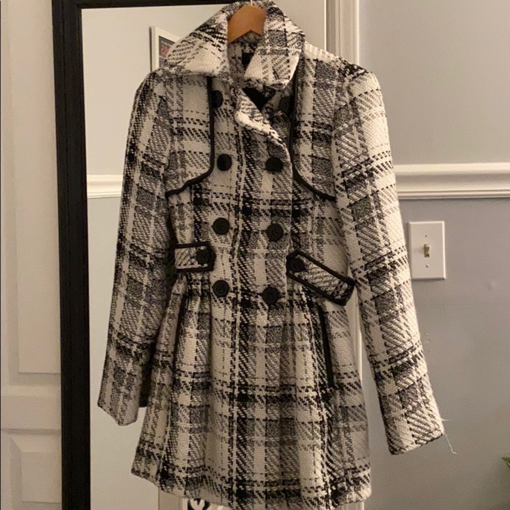 Black and White Plaid- Petticoat/Peacoat style